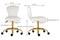 Swivel Vanity Chair with Gold Legs, White Fuzzy Desk Chairs for Teen Girls